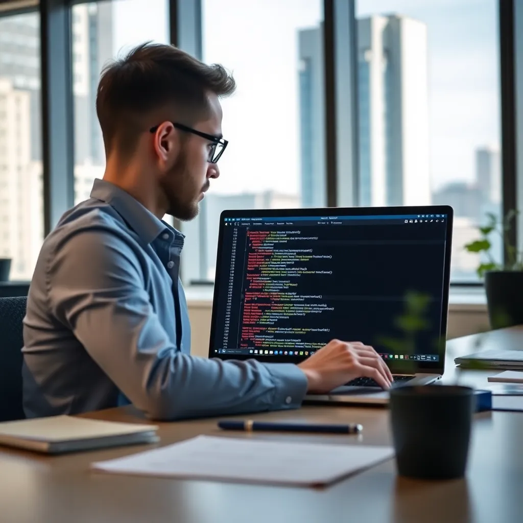 Een Nederlandse data-analist die werkt aan complexe SQL-queries